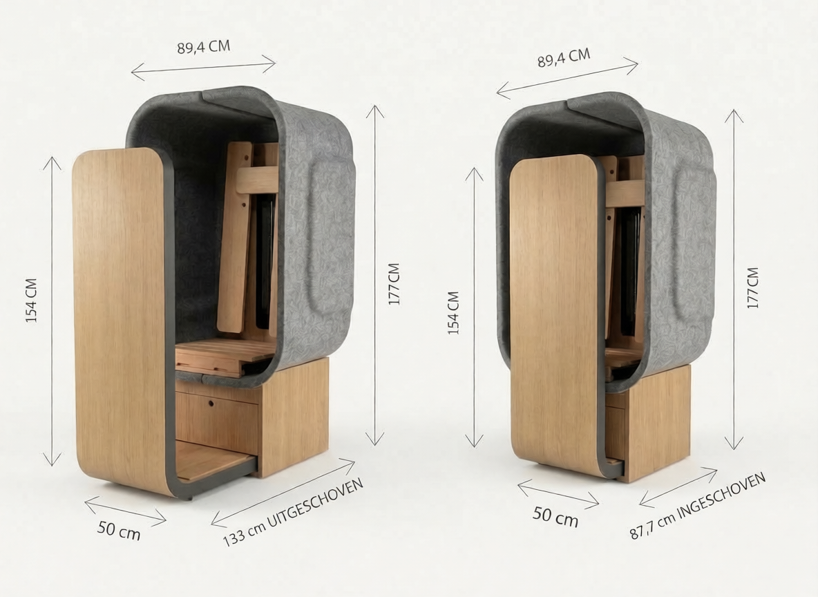 HUGseat afmetingen diagram