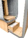Zijaanzicht infraroodsauna HUGseat met L-vorm en lade open z.webp